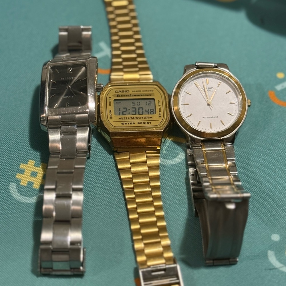 Casio and Silver Digital Watch